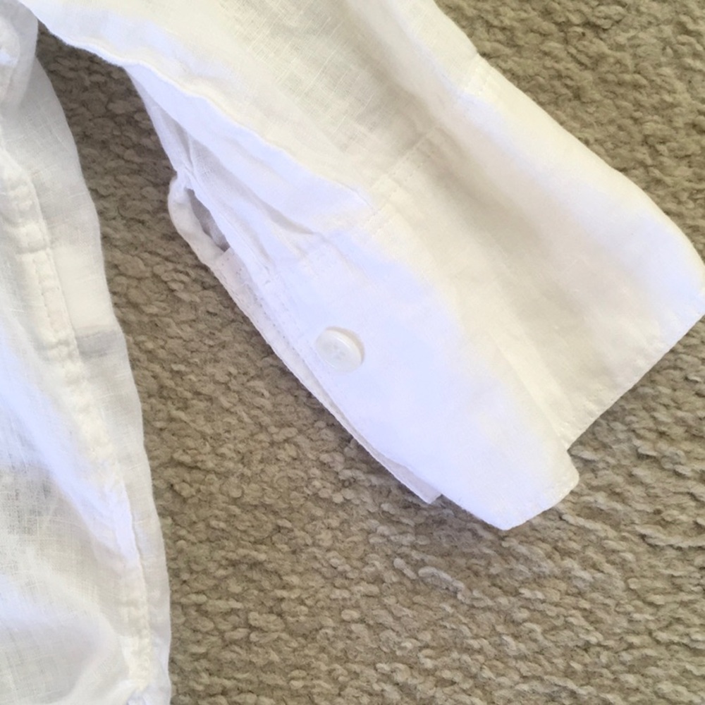 ZARA/BASIC V-NECK BUTTON FRONT SIDE SLIT SHIRT/NEW - image 6